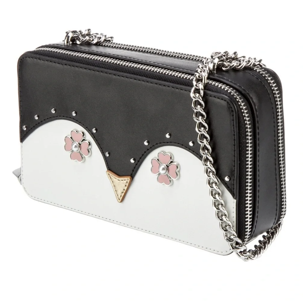 SOLD………Kate Spade Frosty Penguin Double Zip Leather Convertible Shoulder - Picture 3 of 13